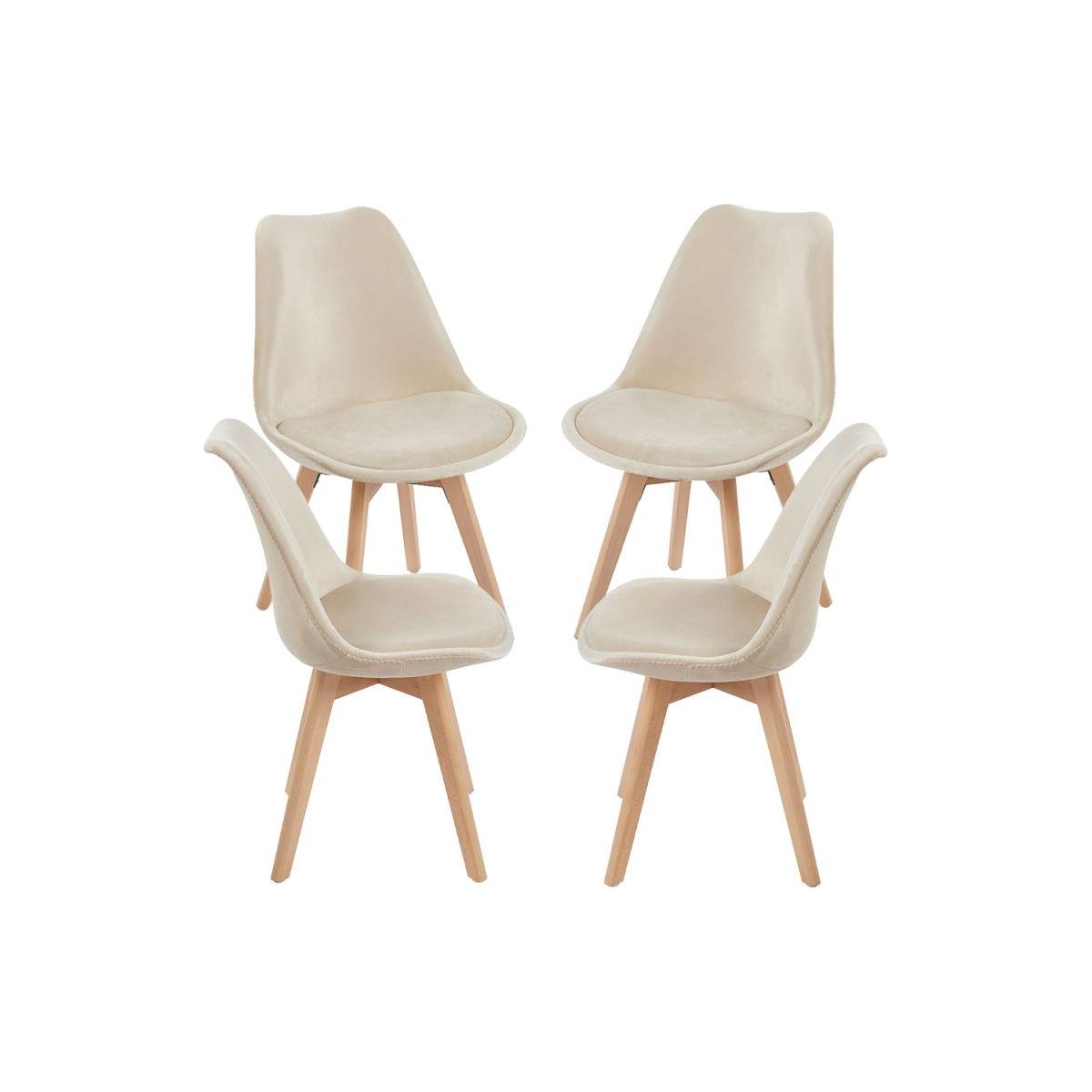 Regalos Miguel - Packs Sillas Comedor - Pack 4 Sillas Synk Terciopelo - Beige
