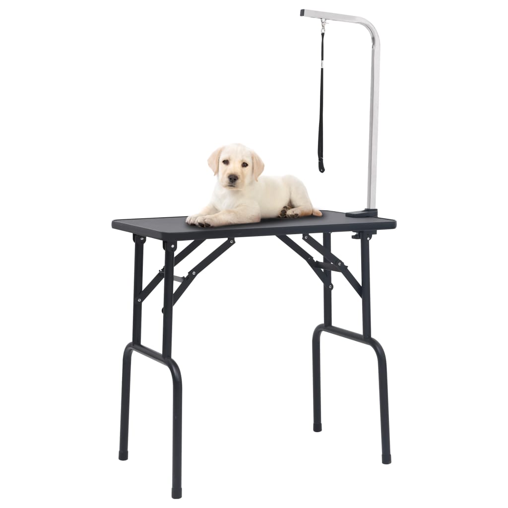 vidaXL Mesa de Aseo Ajustable para Perros con 1 Lazo y Cesta Belleza Canina Modelo con cesta, sin cesta