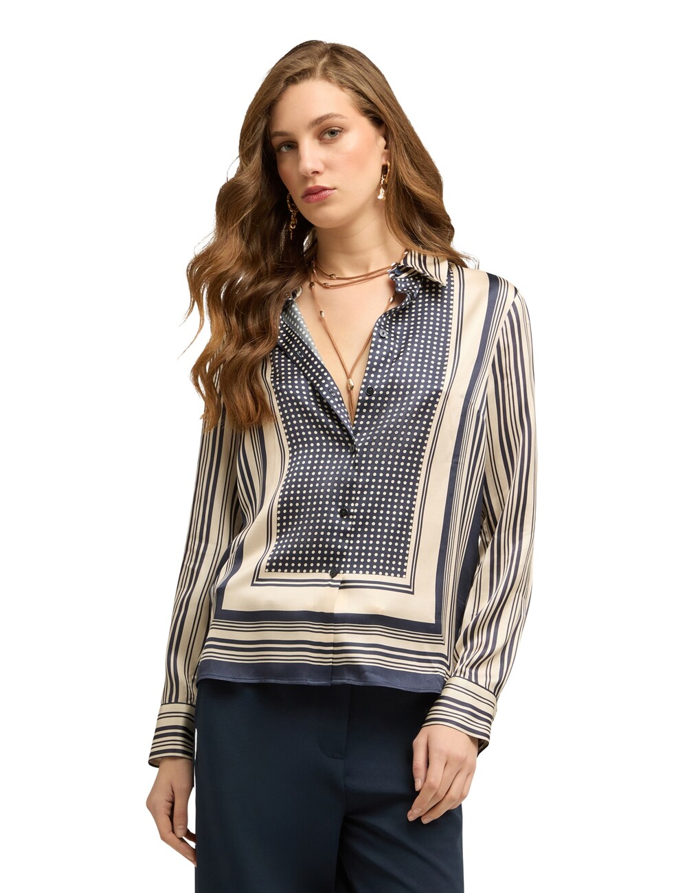 Motivi - Camisa de raso estampado pañuelo