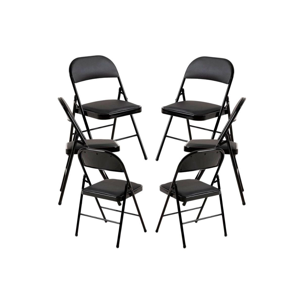 Regalos Miguel - Packs Sillas Plegables - Pack 6 Sillas plegables para eventos Pad - Negro