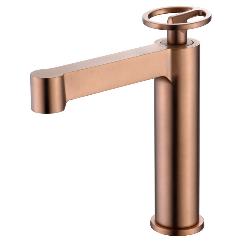 Imex Olimpo BDC033-1ORC grifo monomando lavabo latón acabado oro rosa cepillado