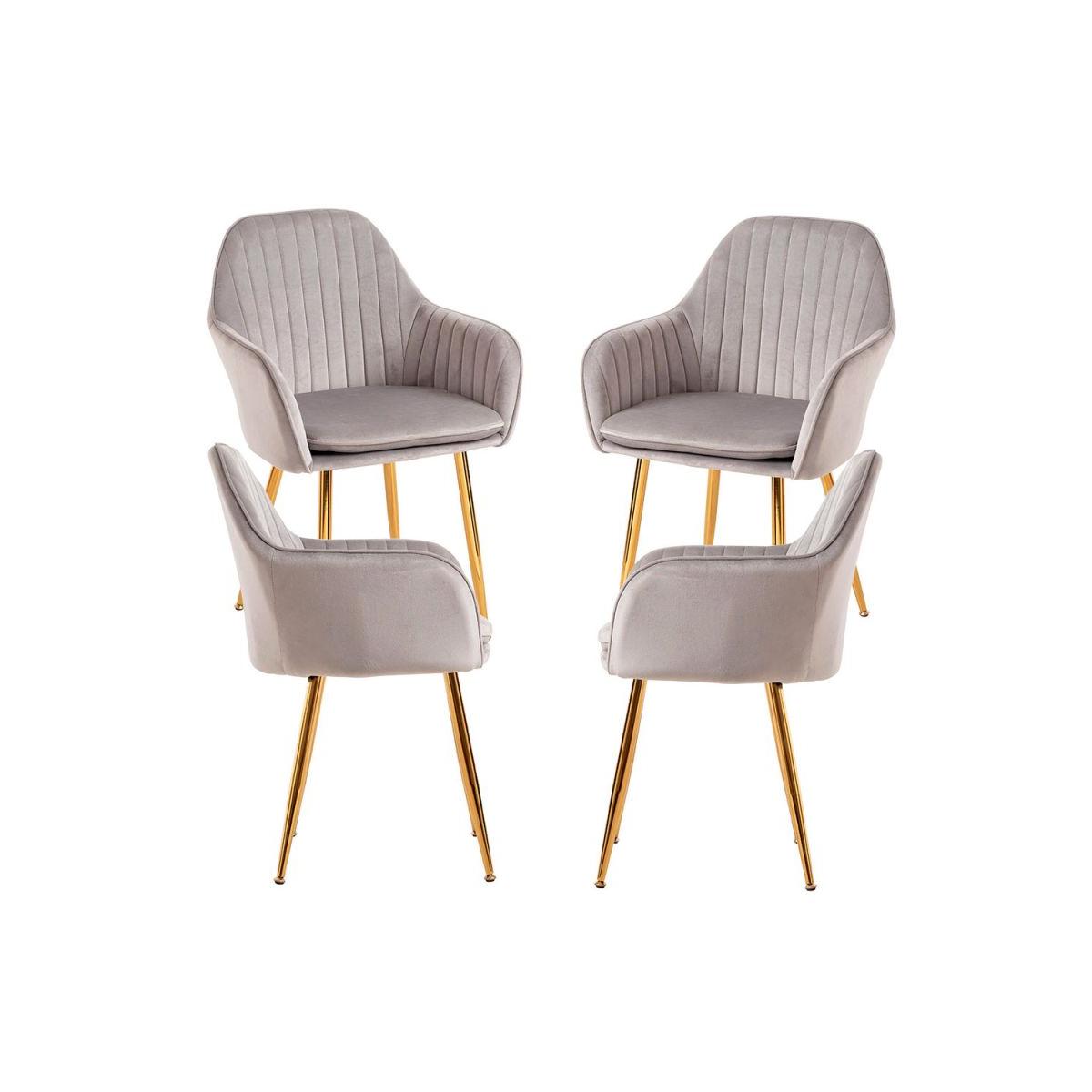 Regalos Miguel - Packs Sillas Comedor - Pack 4 Sillas Chic Golden - Gris claro