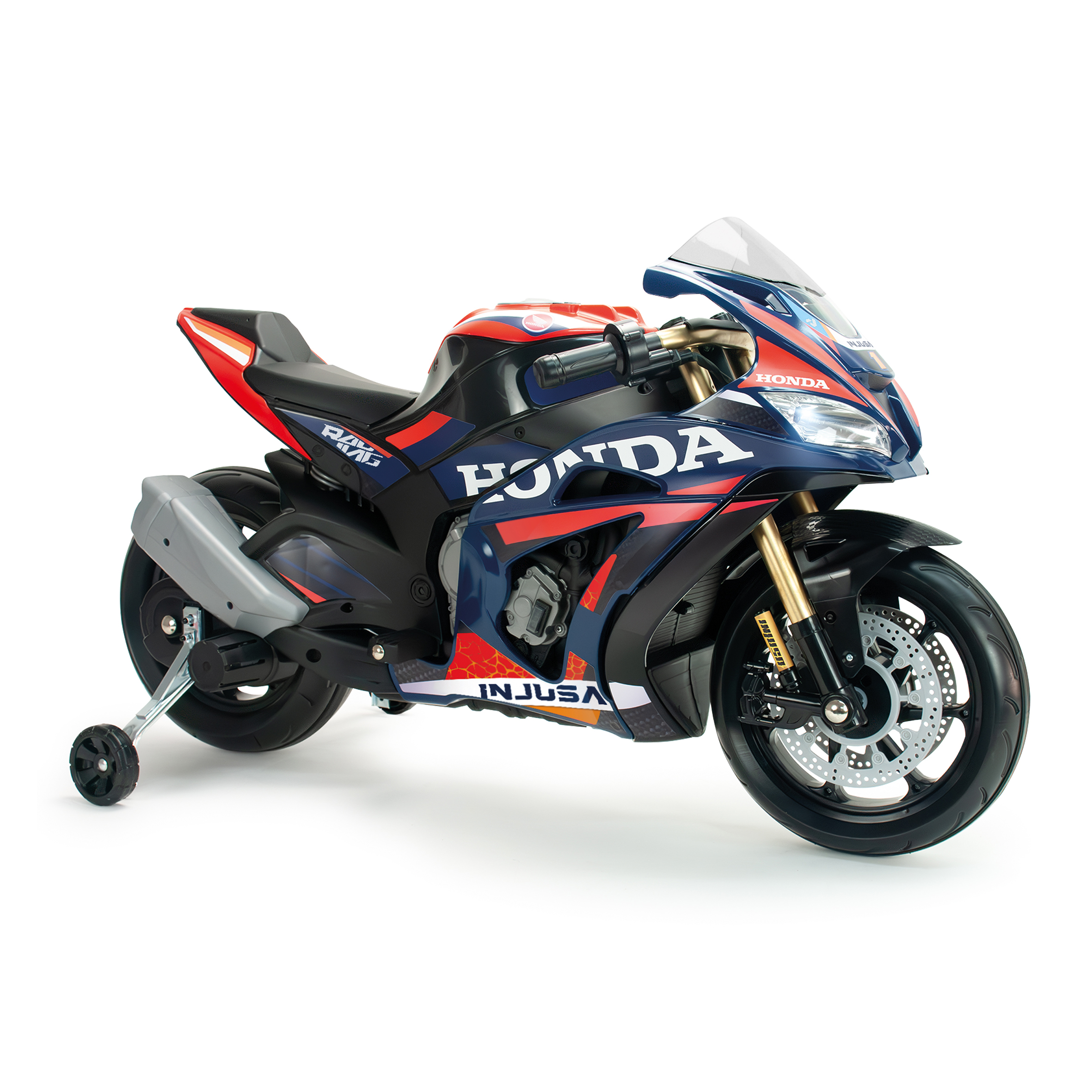 INJUSA Moto Eléctrica Infantil Racing 12V con Licencia Oficial Repsol y Honda para Niños de 3-6 Años
