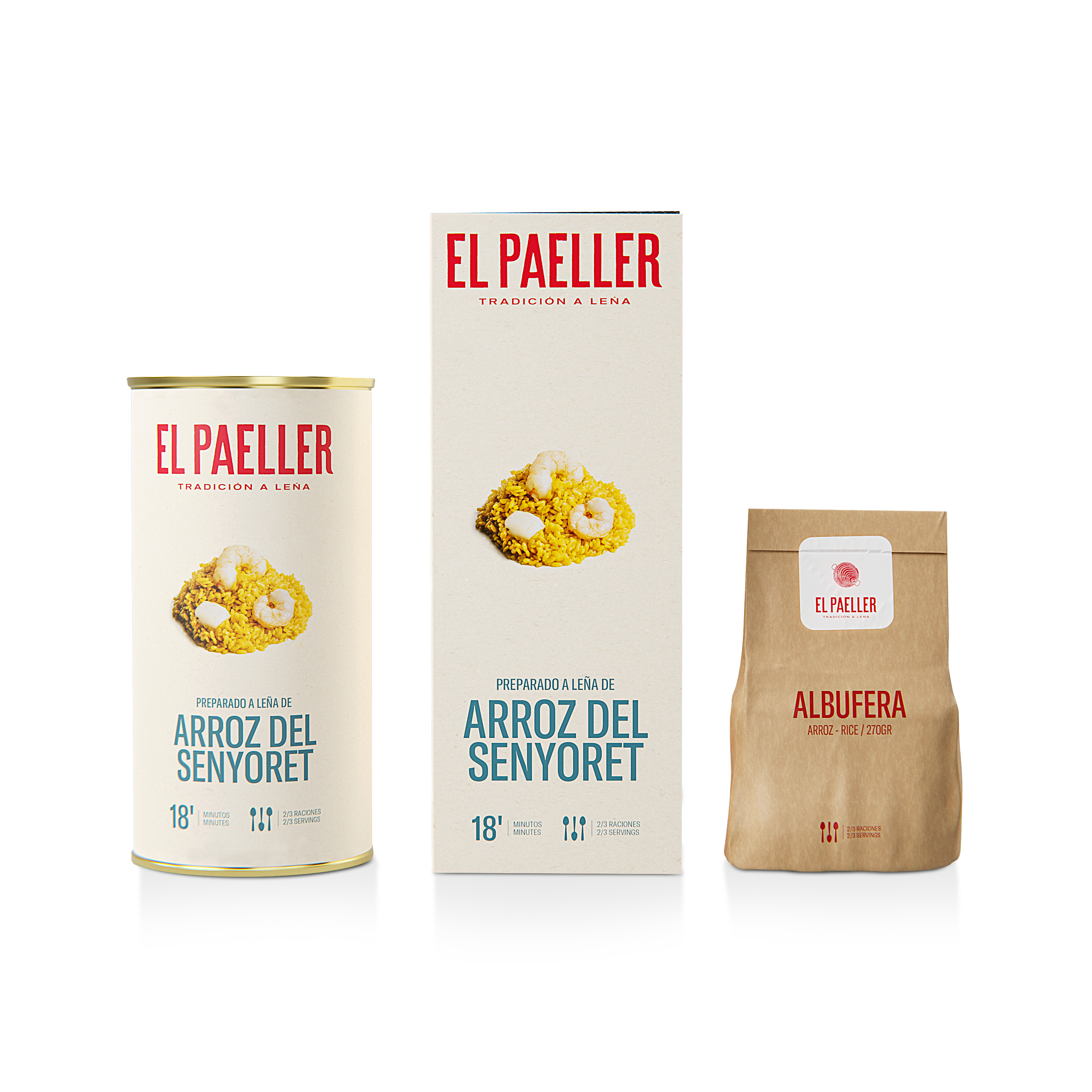 EL PAELLER - Preparado Arroz del Senyoret  Sabor Auténtico, Cocinado Artesanalmente  Con Caldo de Marisco, Sepia y Gamba  Ingredientes 100% Naturales de Km.0  Para 2-3 Personas, Sin Gluten