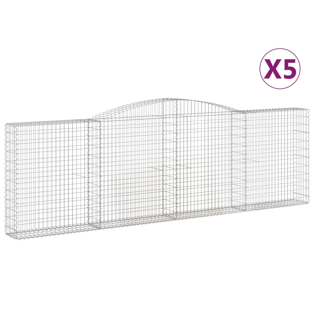 Vidaxl Cestas de Gaviones Arco Hierro 400x30x60/80cm