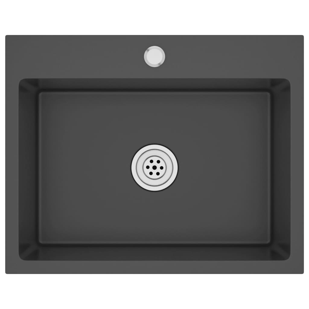 vidaXL Fregadero Cocina Hecho a Mano de Acero Inoxidable Lavabo Color Plateado,  Negro, y mas