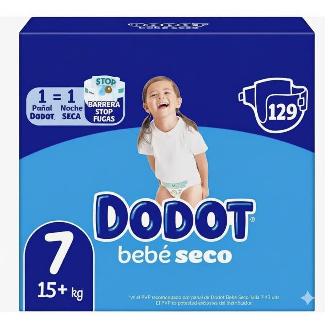 Dodot Bebé Seco Pack Ahorro,Formato XXL, Tallas 3 a 7. Pañales Bebé con Triple Sistema de Protección Antifugas, Nº 1 Ultra Seco, Triple Capa Absorbente, Piel de tu Bebé Seca hasta 12h.