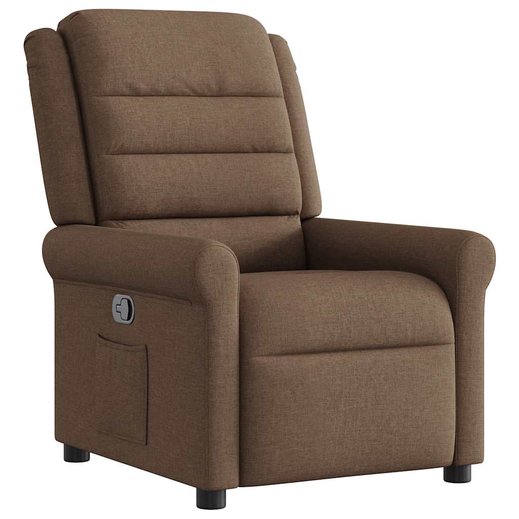 vidaXL Sillón reclinable de tela marrón