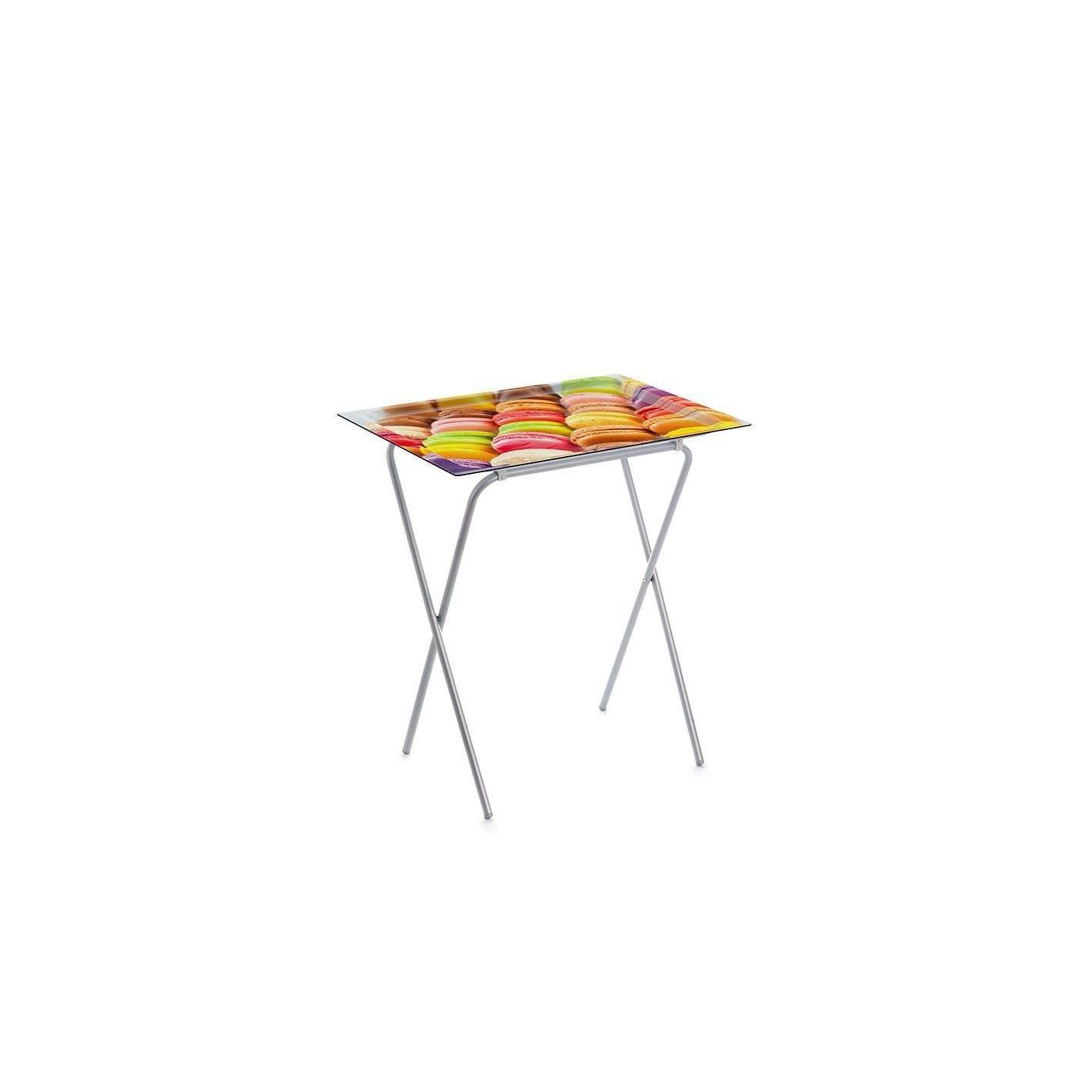 DON HIERRO - Mesa plegable auxiliar ADA con bandeja extraíble para interior y exterior-