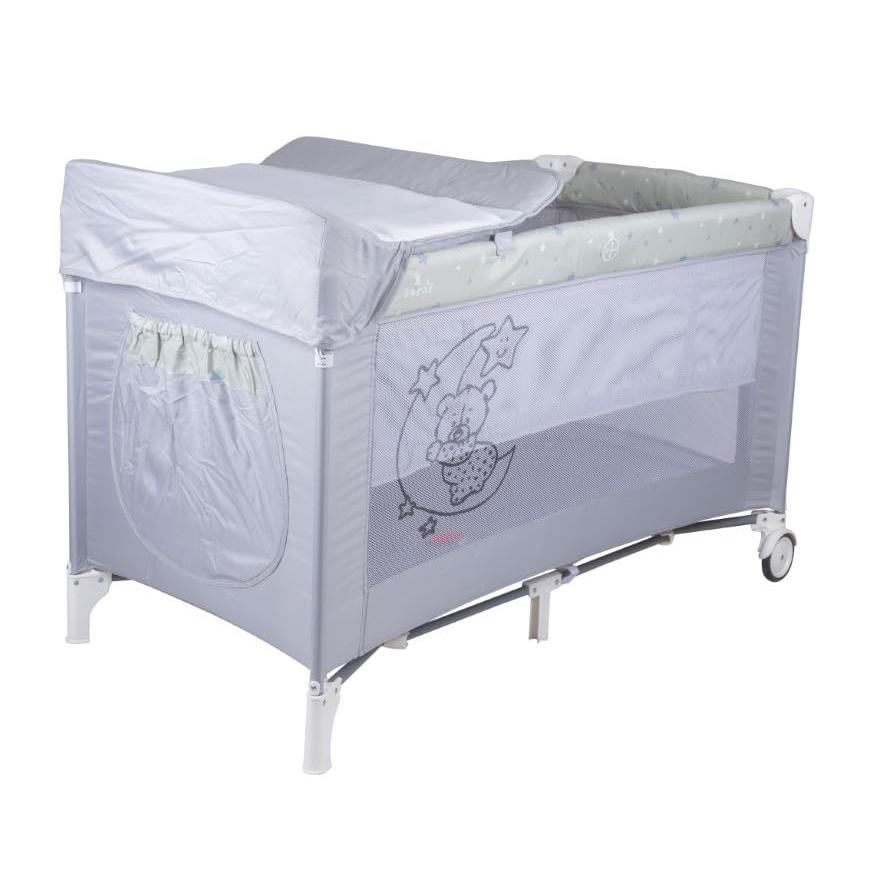 Toral Cuna de Viaje Bebe con Colchon - Parque Cuna Bebe 2 en 1, Cuna Viaje Bebe Plegable y Seguro, Ideal para Casa y Viaje, Práctico Parque Infantil para Dormir y Jugar Modelo Pretty+ con cambiador