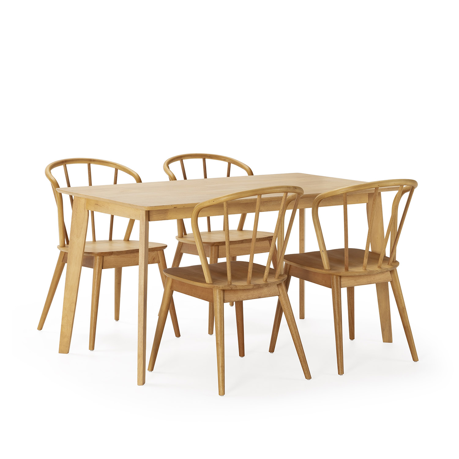 VS Venta-Stock Juego de mesa 140x80 cm y 4 sillas de comedor Brisa