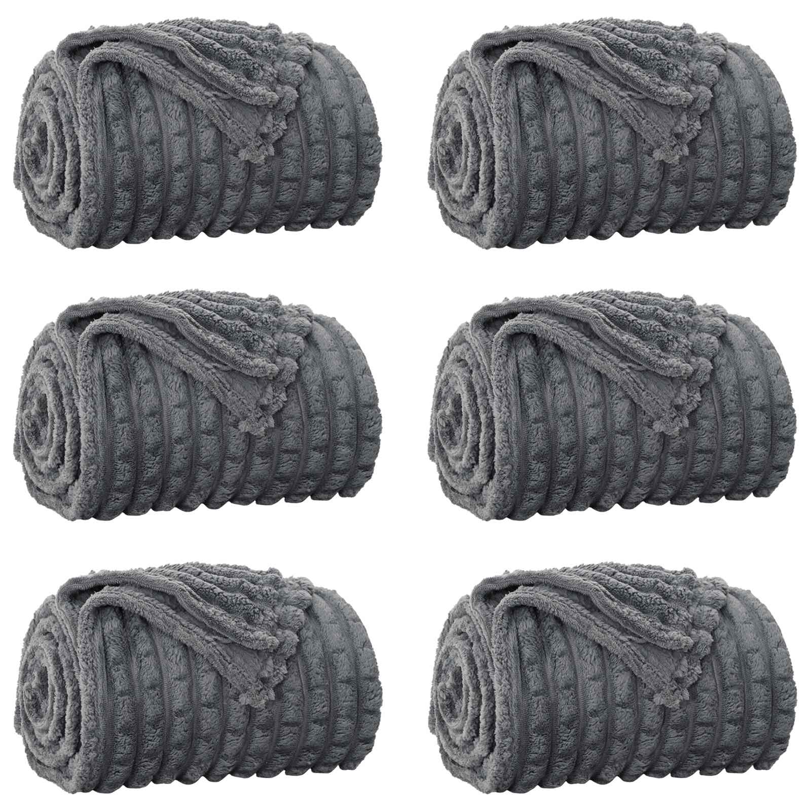 vidaXL Mantitas de Sofá 6 pcs Gris oscuro 240 x 220 cm Lana