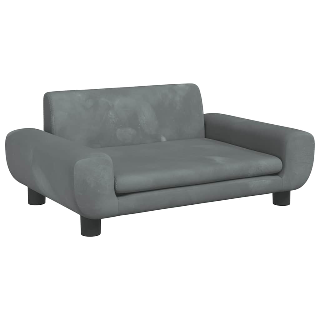 vidaXL Sofá para niños de terciopelo 70x45x33 cm en color Rosa/Gris claro/Marrón y más