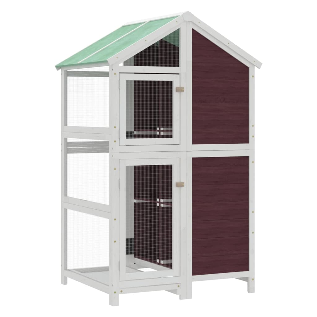 vidaXL Casita para pájaros moca 97x81x152 cm Color Moca,  Gris,  Marrón y mas