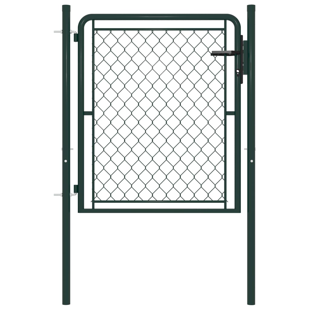 vidaXL Puerta de Jardín de Acero Verde de Valla Verja Patio Entrada Dimensiones 100 x 75 cm, 100 x 150 cm