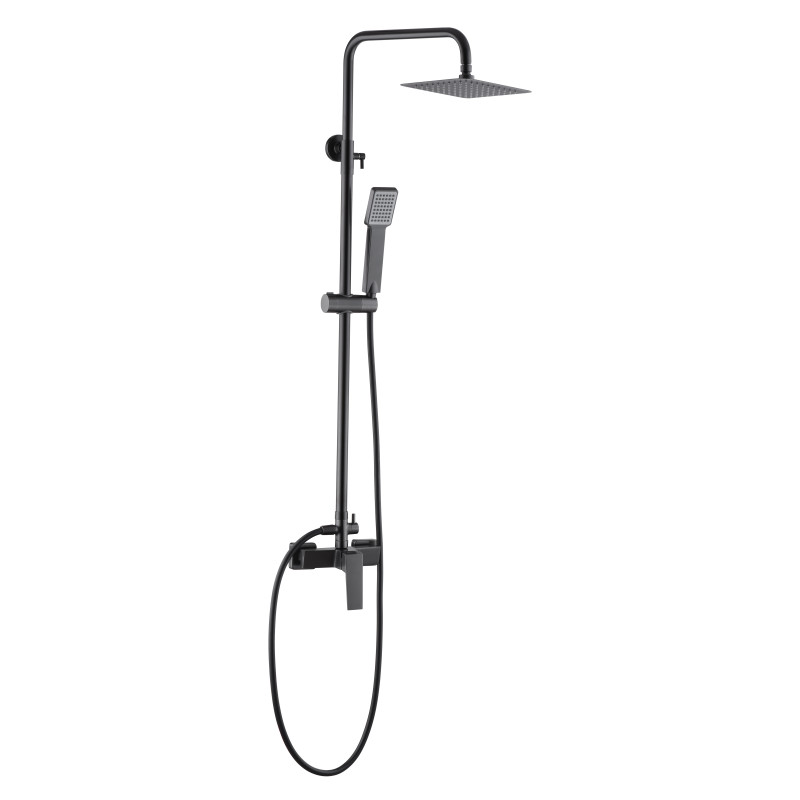 Imex Art BDAR025/BGM barra de ducha monomando extensible de acero inoxidable con acabado negro mate