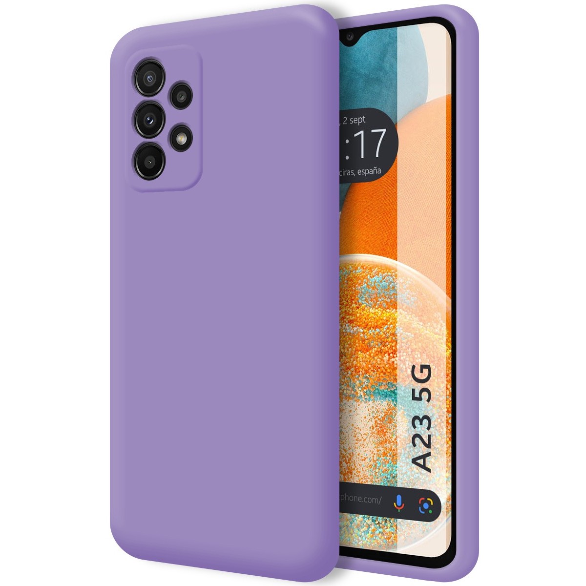 Tumundosmartphone Funda Silicona Líquida Ultra Suave Morada para Samsung Galaxy A23 5G - Protección Móvil Resistente