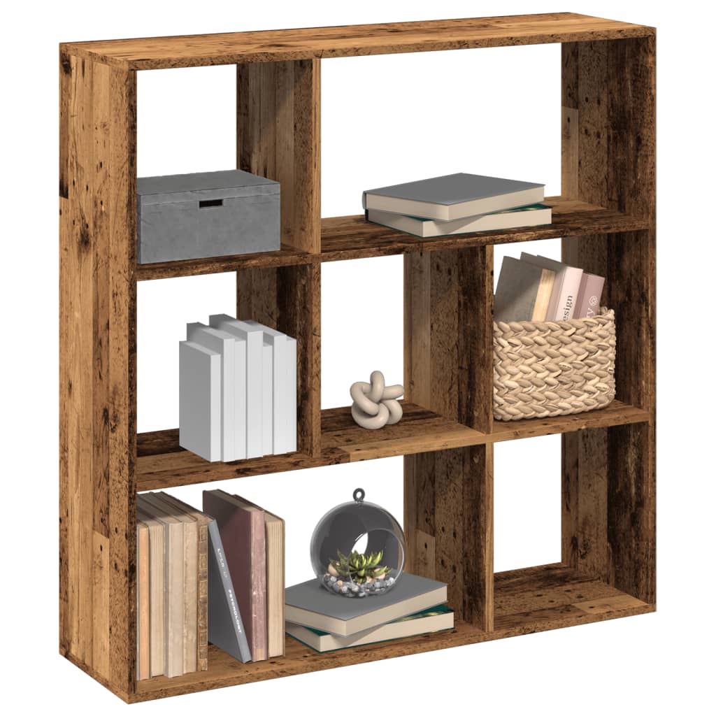 vidaXL Librería divisor madera ingeniería 102x29x103,5 cm en color Roble Sonoma/Roble ahumado/Blanco y más