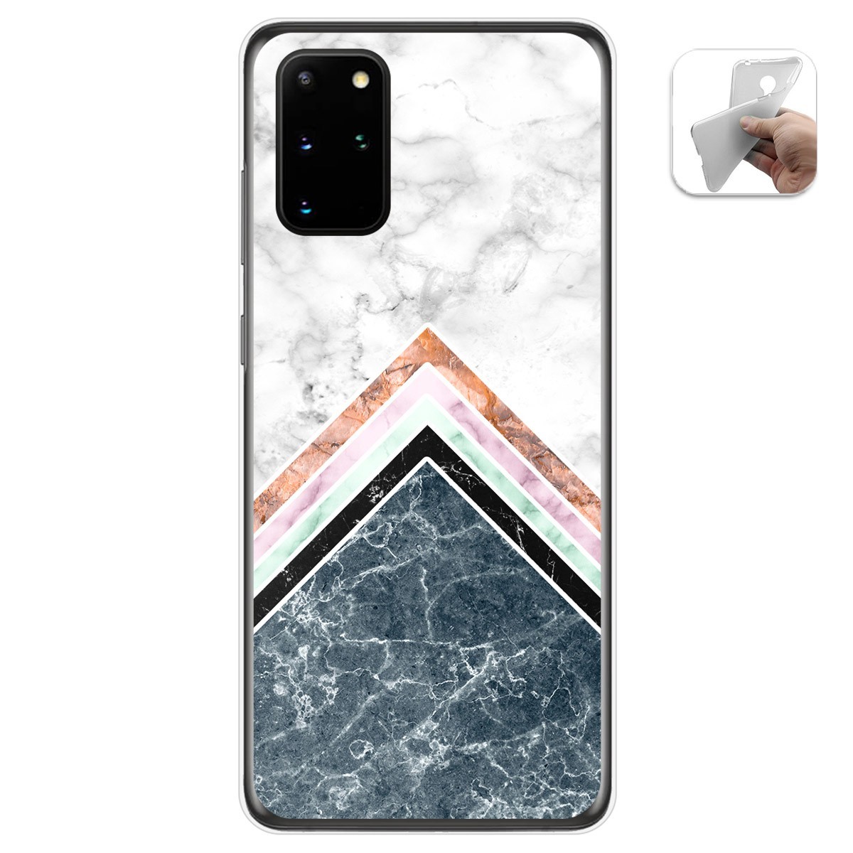 Tumundosmartphone Funda Gel Tpu para Samsung Galaxy S20+ Plus diseño Mármol 05 Dibujos