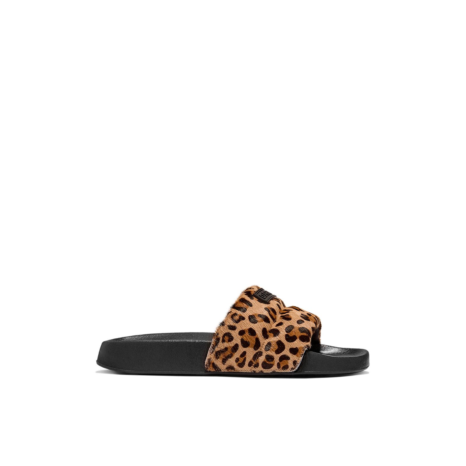D.Franklin Chanclas Ven  Mujer Piel con Estampado Animal - Sandalias deportivas planas cómodas para verano