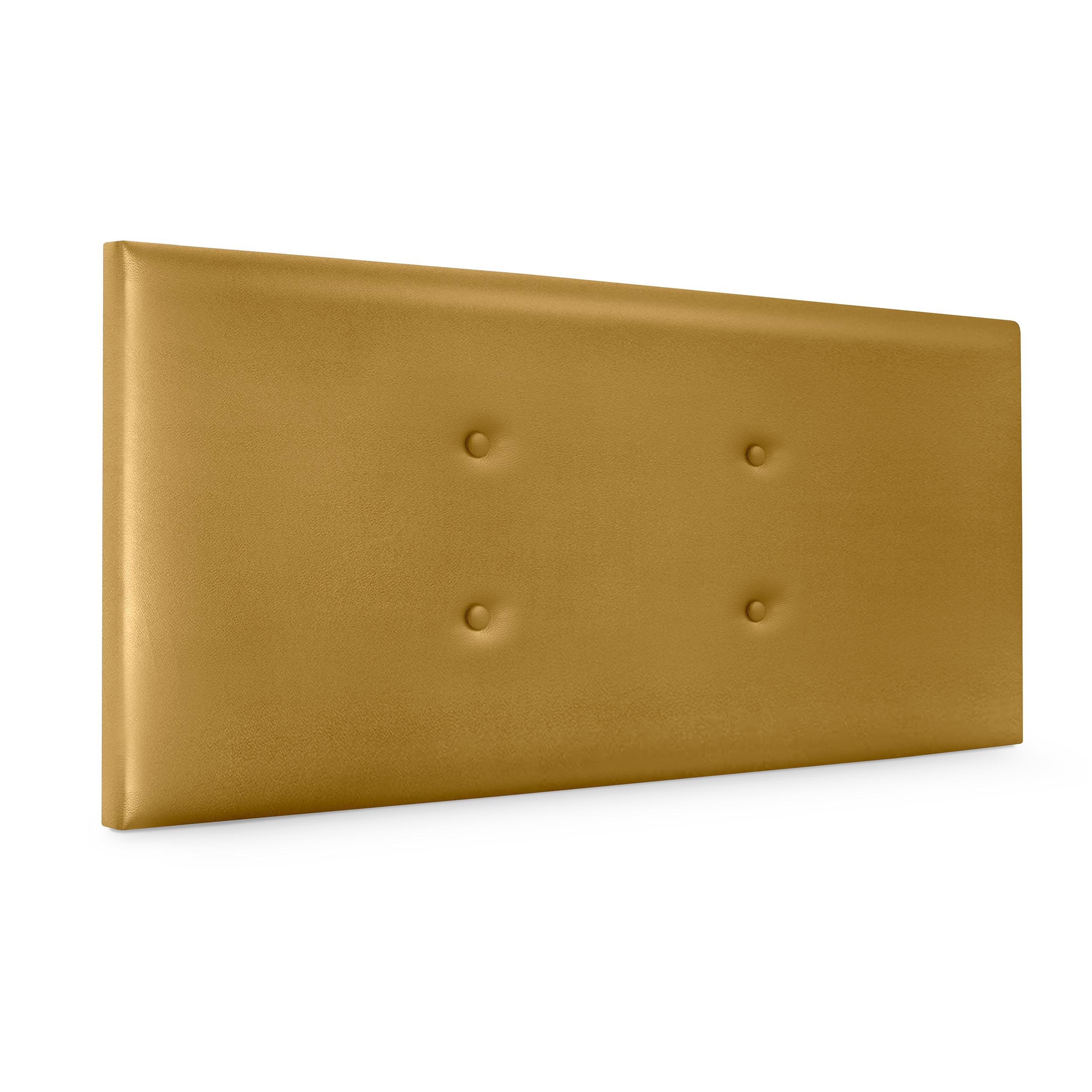 DHOME Cabecero de Polipiel o Tela Acualine con 2 Hileras de Botones Colores Cabezal Tapizado Cama Lujo (Dorado Polipiel)