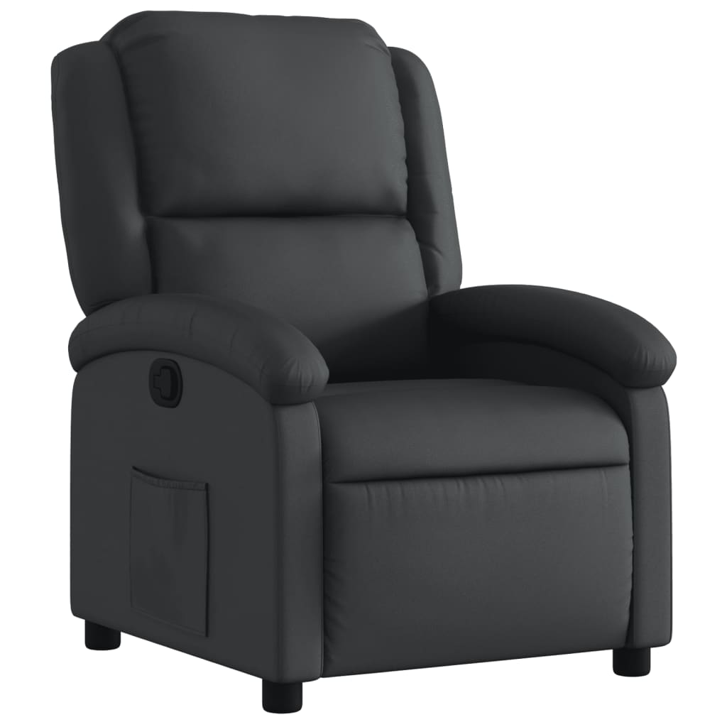 vidaXL Sillón reclinable de cuero auténtico negro
