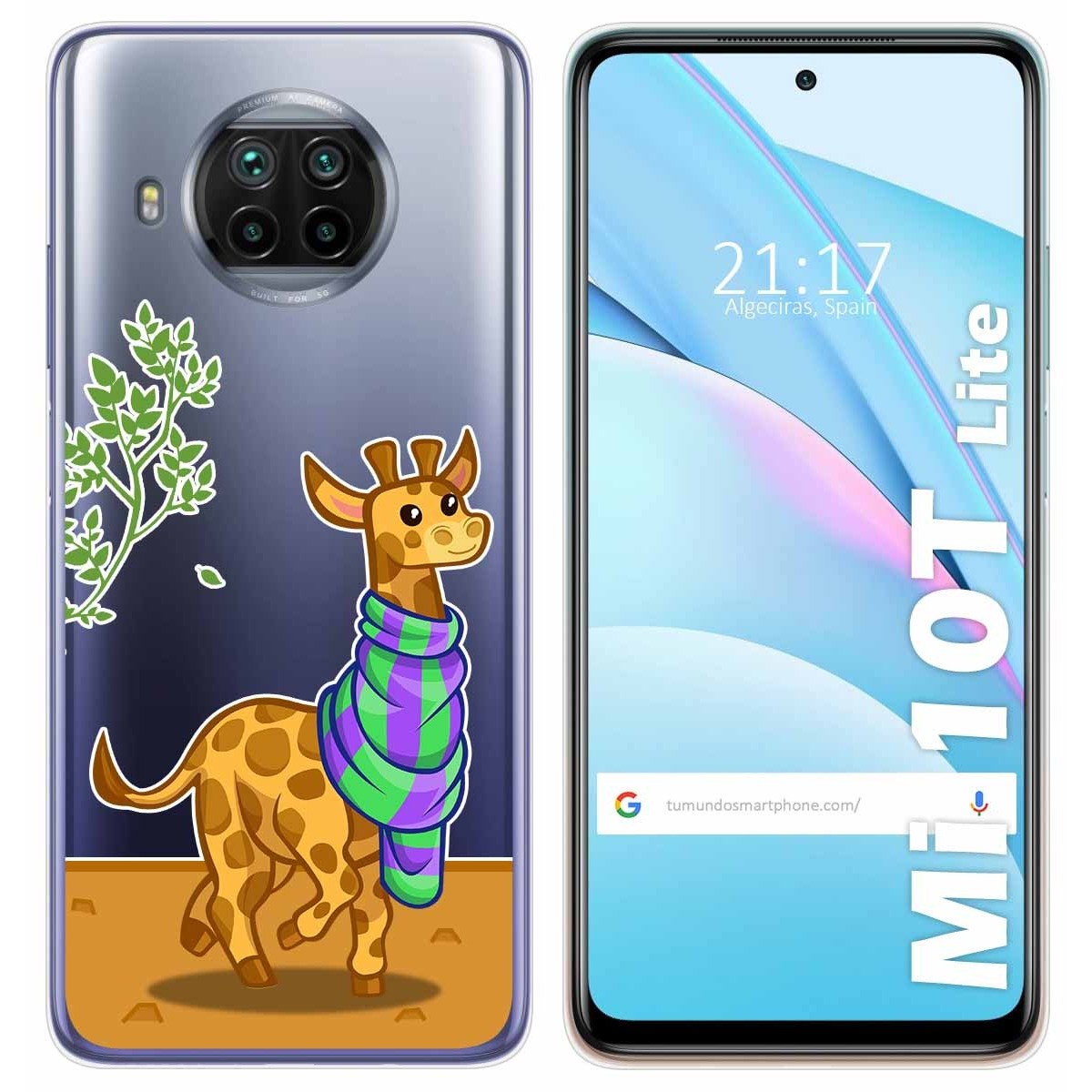 Tumundosmartphone Funda Gel Transparente para Xiaomi Mi 10T Lite diseño Jirafa Dibujos