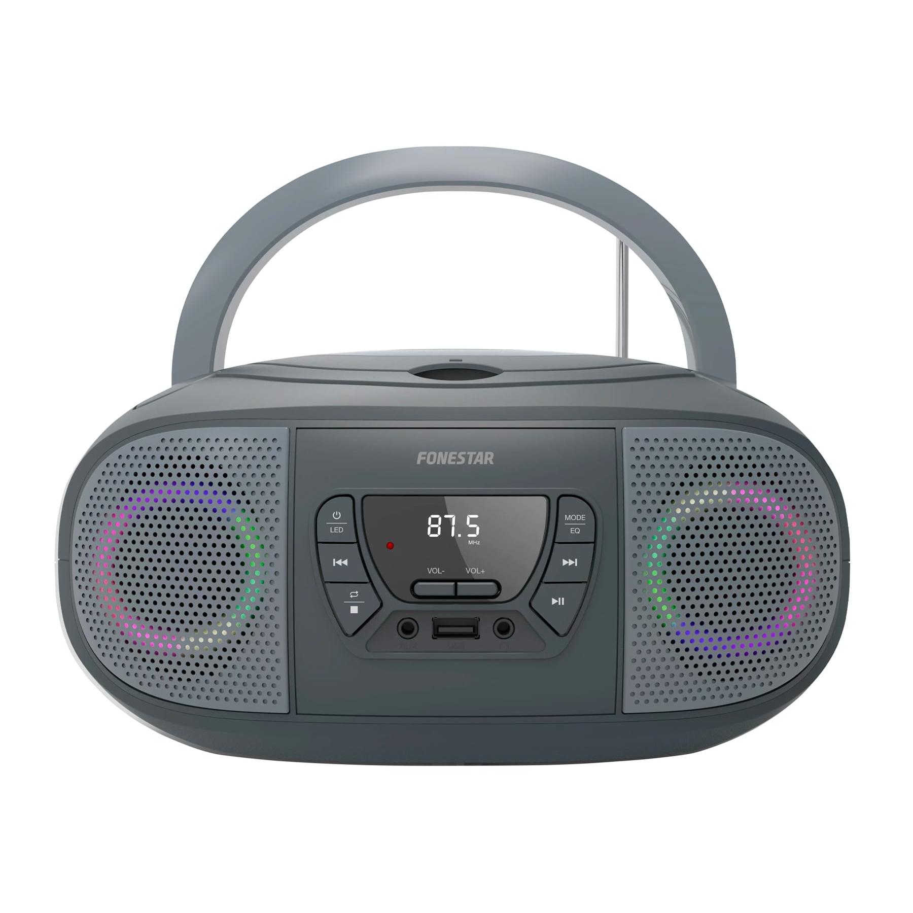 Fonestar BOOM-GO-G Gris / Radio CD con efectos luminosos
