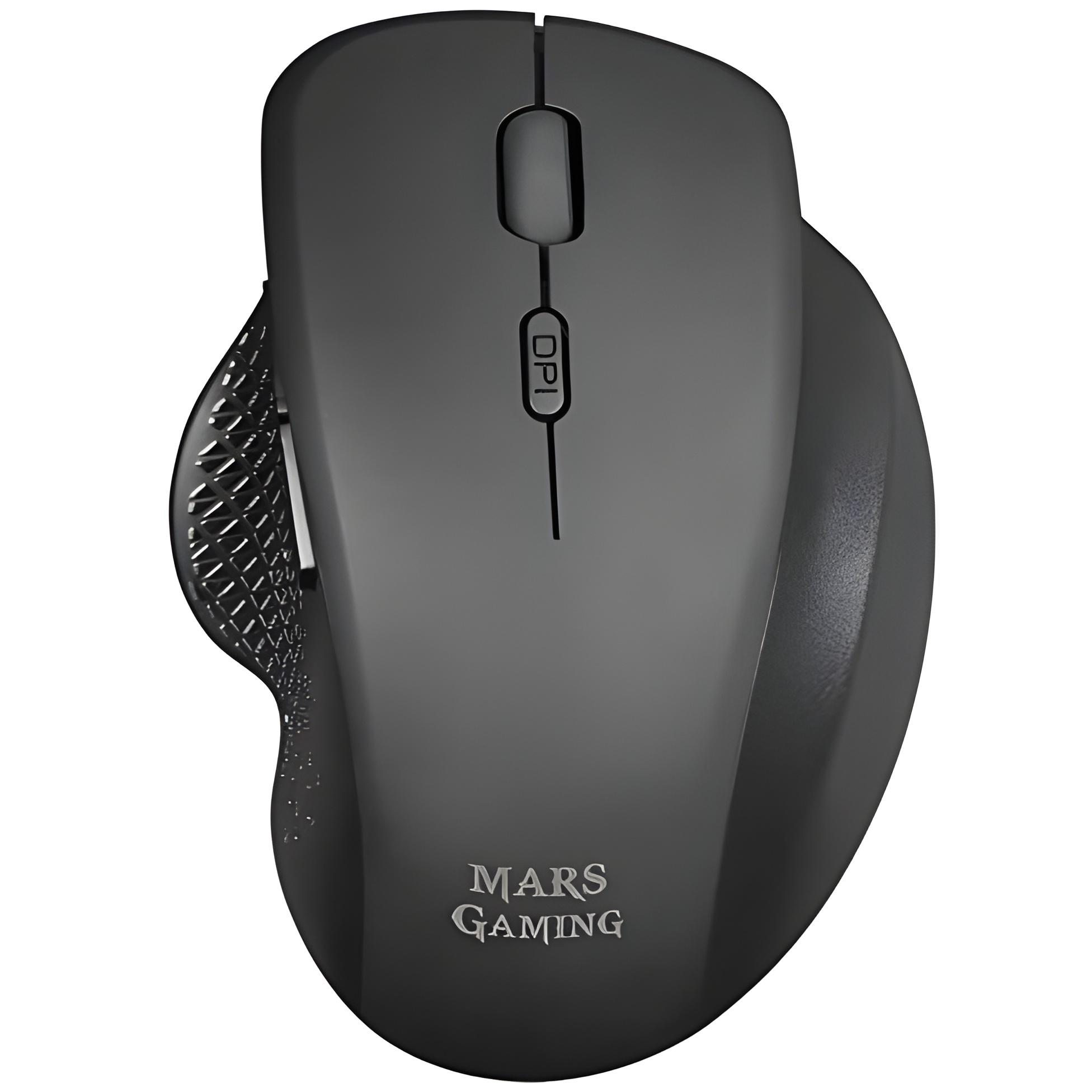 Mars Gaming MMWERGO Negro, Ratón Inalámbrico Ergonómico para PS4/PS5/XBOX/PC/Mac