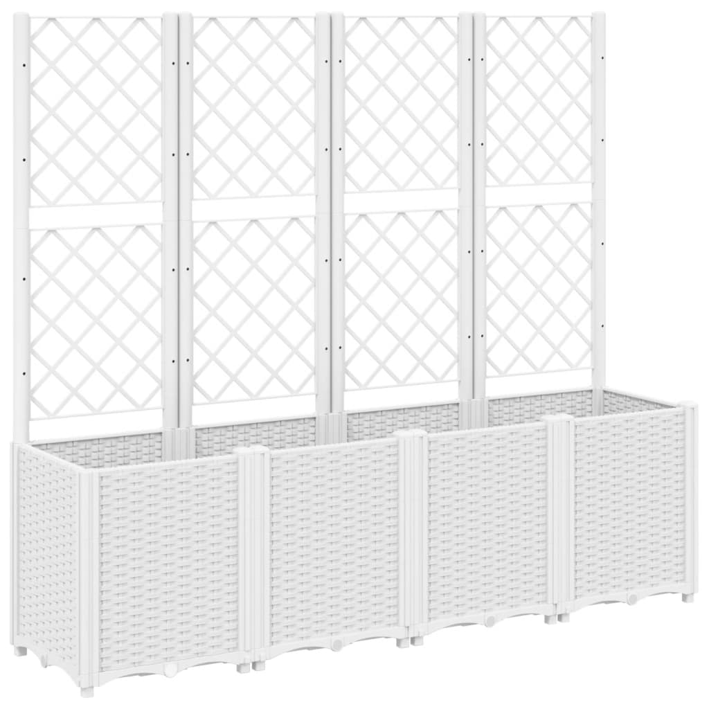 vidaXL Jardinera con enrejado PP 160x40x140 cm Color Gris,  Blanco,  y mas