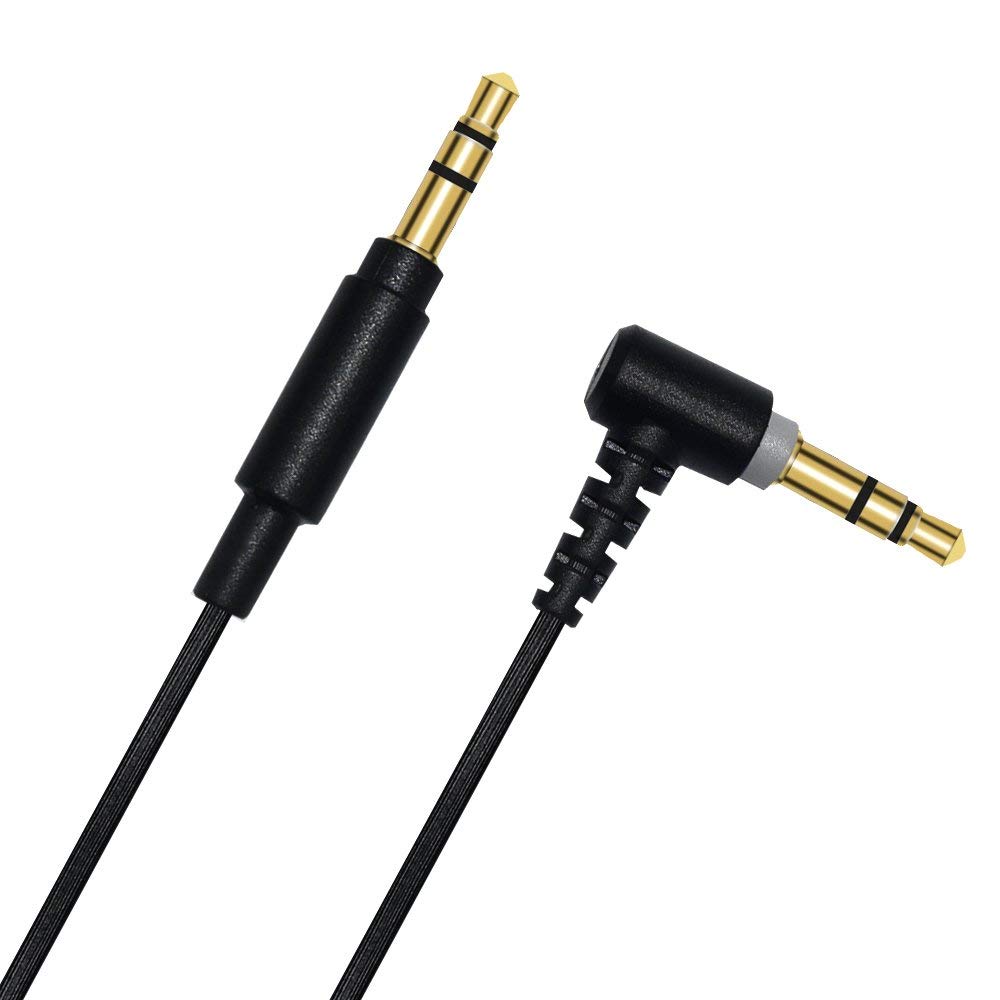 CABLEPELADO Cable de Audio estéreo Jack 3.5 Macho acodado | Conector Jack 90° | Cable Auxiliar Radio Coche, Auriculares, Altavoces, Reproductor MP3, TV, PC, Móvil, iPhone iPod | Negro | 50 cm