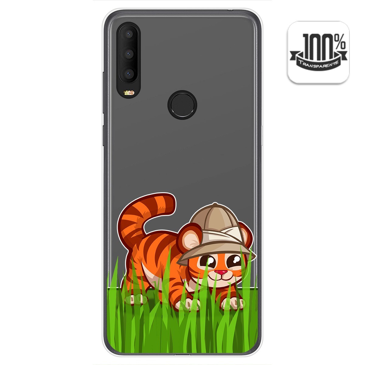 Tumundosmartphone Funda Gel Transparente para Alcatel 3X 2020 diseño Tigre Dibujos