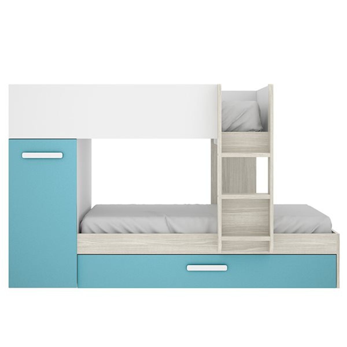 Cama tren Tom 3 camas con armario 150x244x112 cm