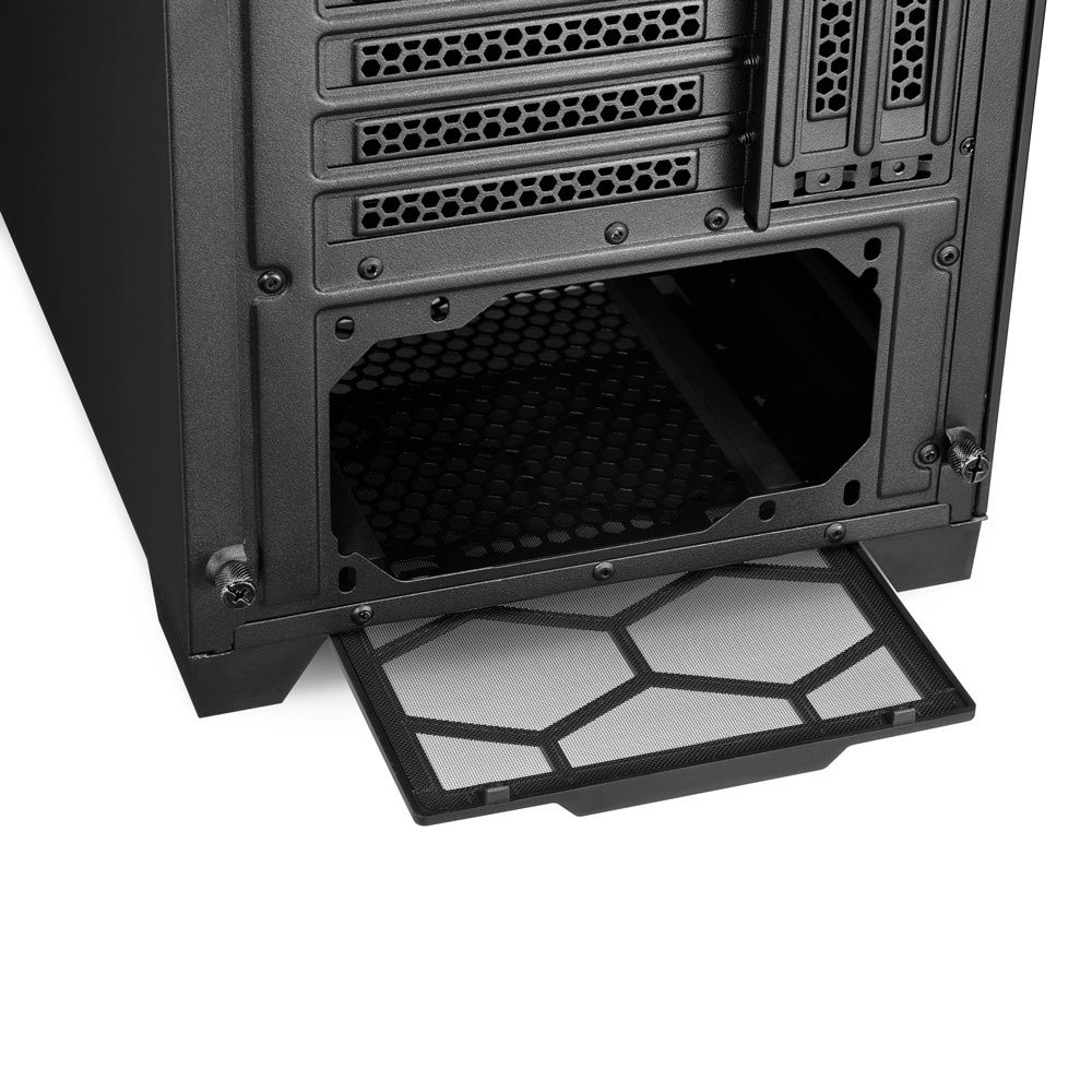 Sharkoon - Caja de CPU TG7M para PC ATX con panel de vidrio templado, compatible con placas madre E-ATX/ATX/Micro-ATX/Mini-ITX, 4 ventiladores PWM ARGB de 120 mm y soporte para radiador de 360 mm
