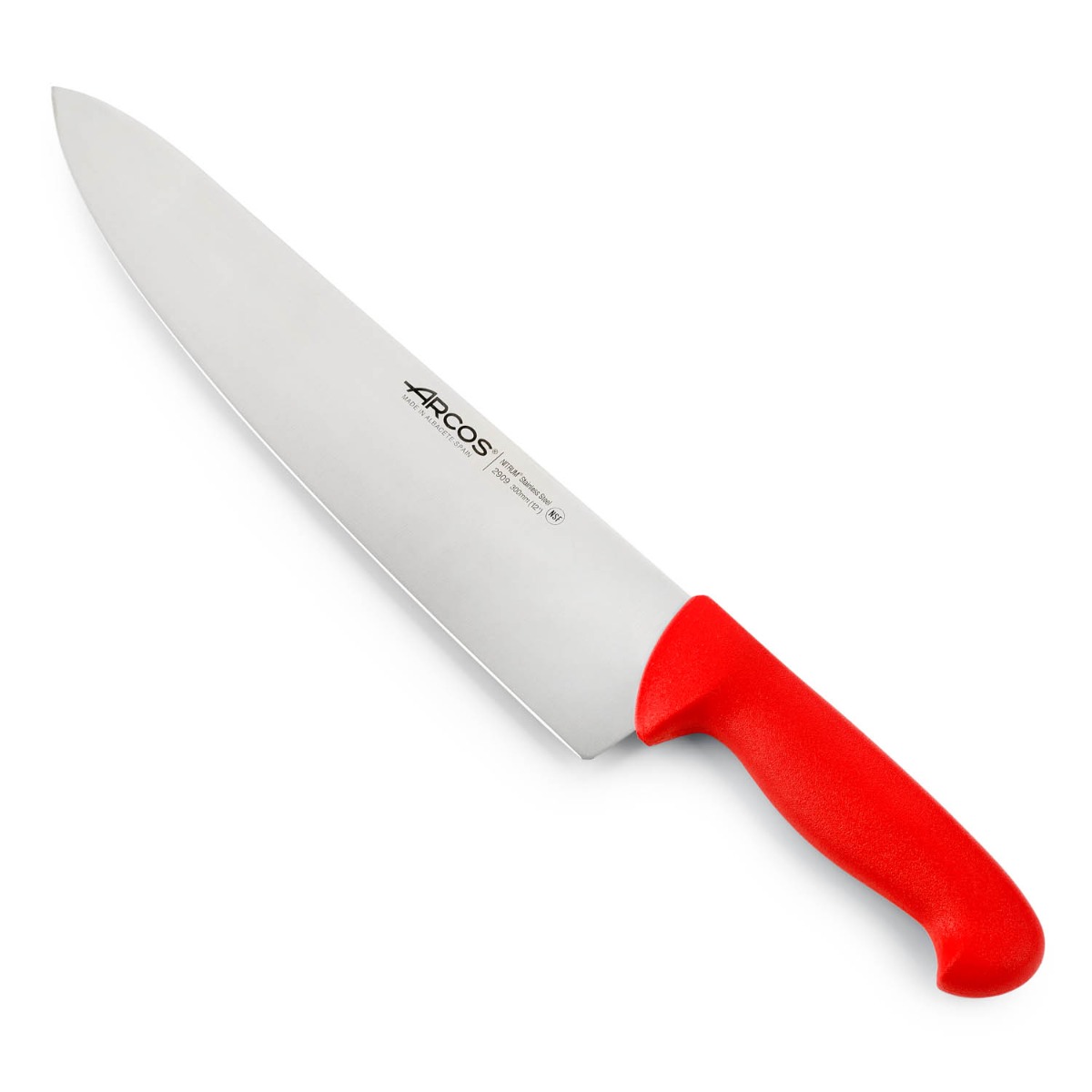 Arcos Cuchillo Cocinero Profesional - Hoja de Acero Inoxidable Nitrum 300 mm - Mango Polipropileno Rojo - Durabilidad y Corte Preciso - Serie 2900
