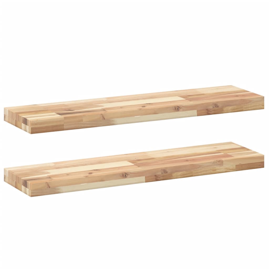 Vidaxl Estantes Flotantes de Madera de Acacia 80x20x4cm Marrón - Ideal para Oficina, Estudio, Sala de Estar y Dormitorio