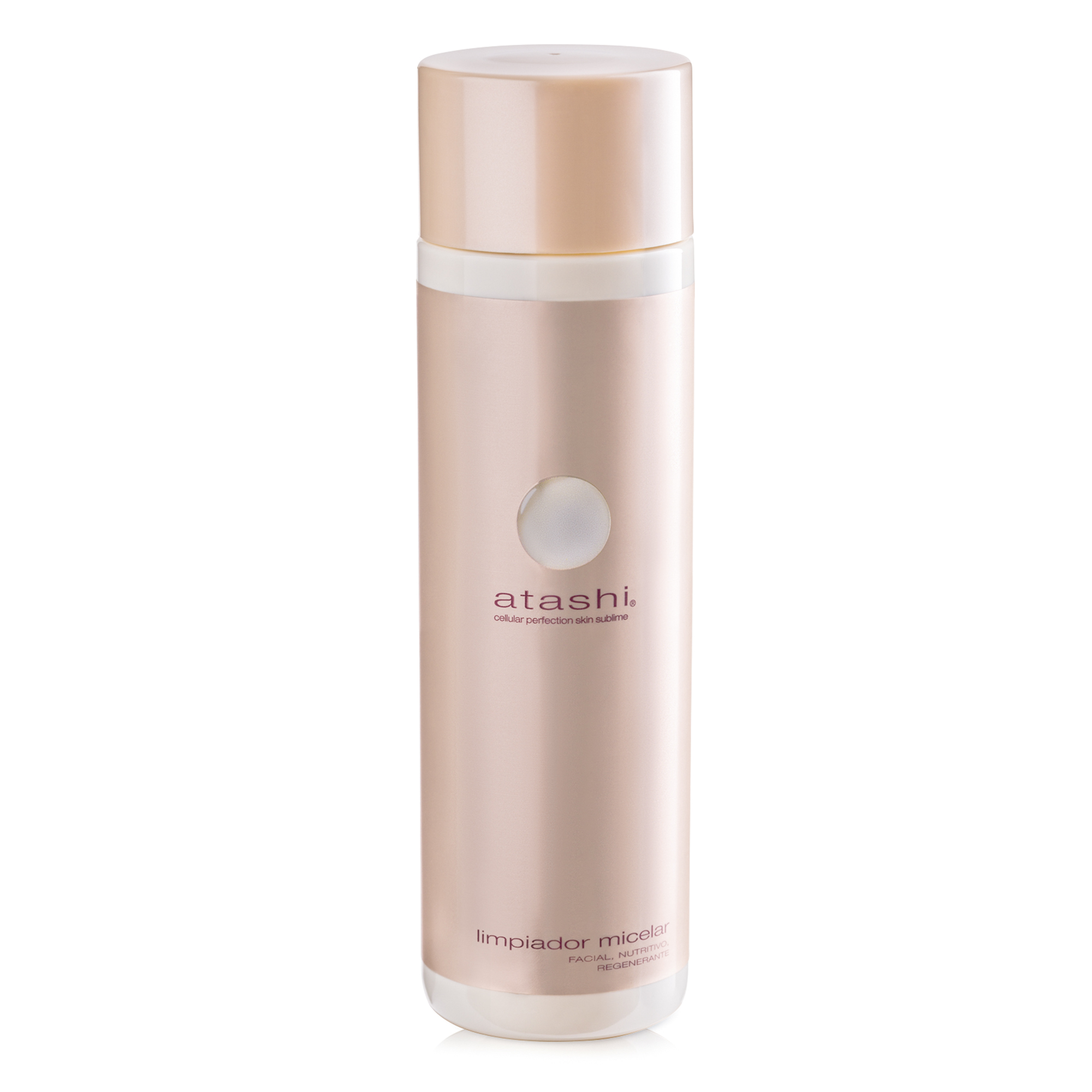 Atashi Firmeza y Luminosidad | Limpiador Micelar Facial Nutritivo Regenerante | Limpia, Renueva, Hidrata e Ilumina | Con Edelweiss, Vitamina C y Ácido Glicólico | Apto Piel Sensible 250 ml