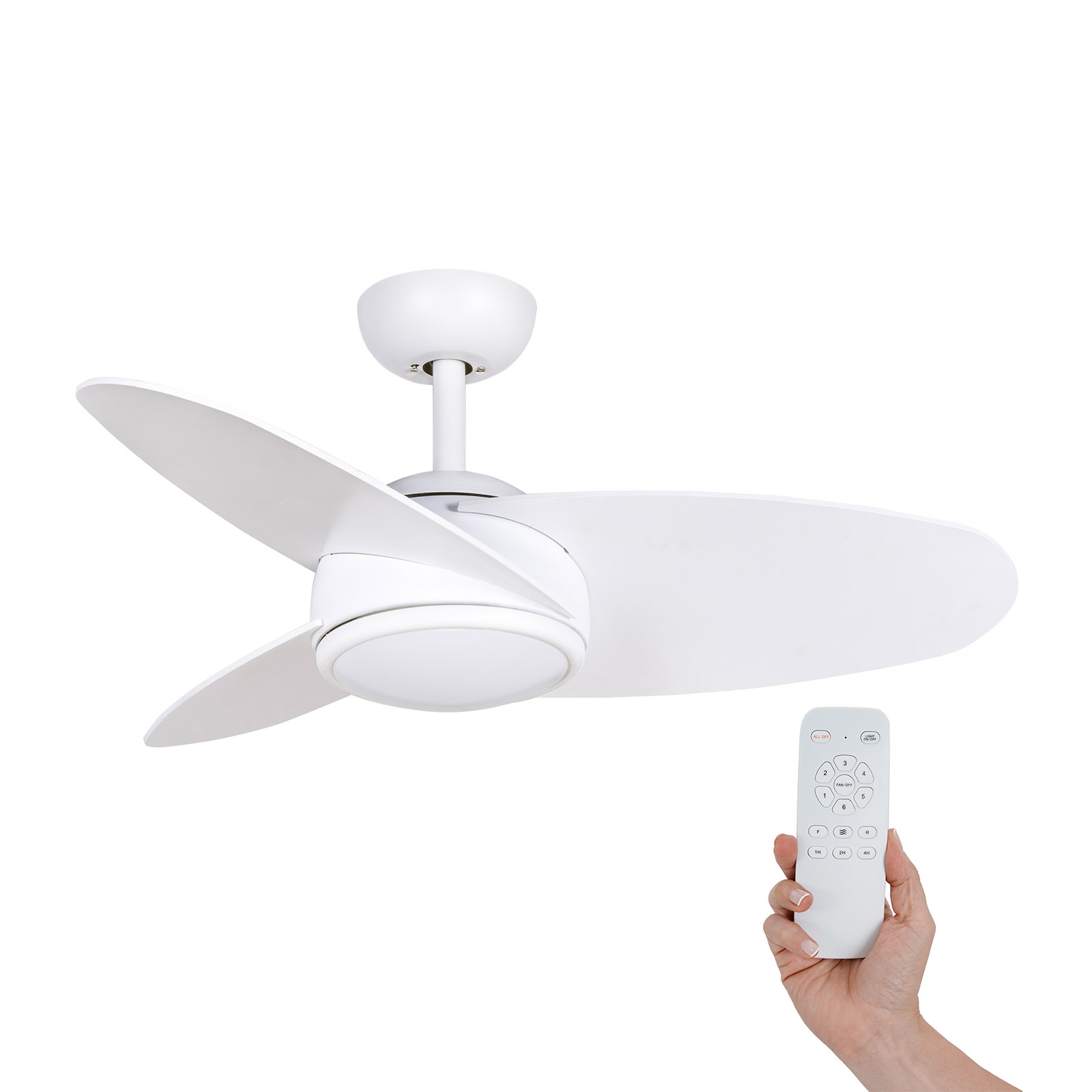 Ventilador de Techo Kekai Levante DC 105x38 Cm 55W Blanco Aspas Blancas