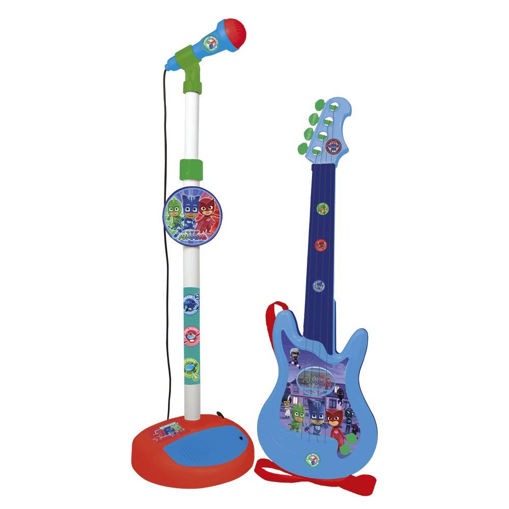 Guitarra Y Micrófono De Pie Pj Masks Con Amplificador (Altura Regulable) (Pj masks 2860)