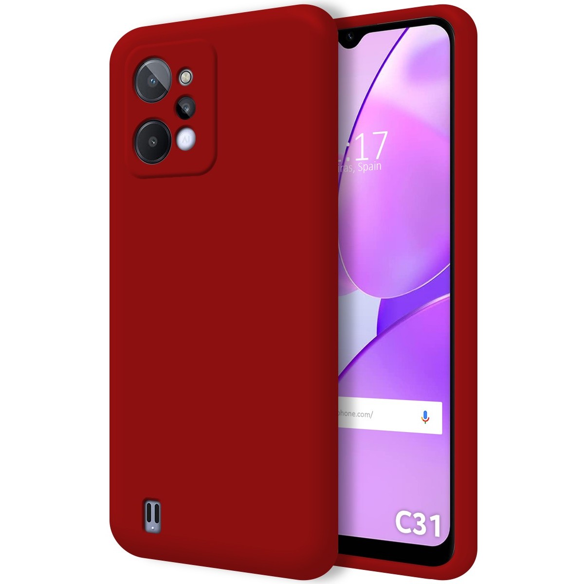 Funda Silicona Líquida Ultra Suave para Realme C31 color Roja