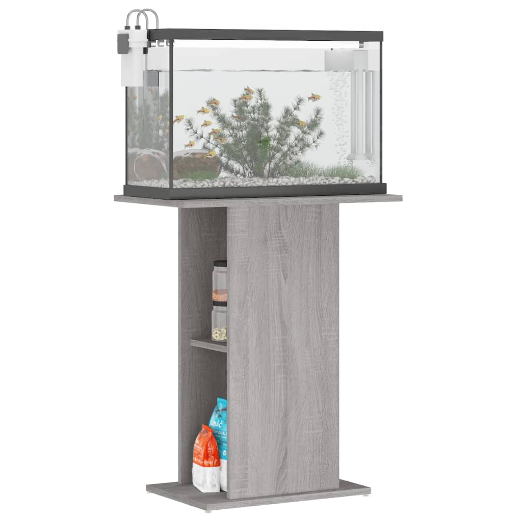 vidaXL Soporte acuario madera ingeniería 60,5x36x72,5 cm Color Roble ahumado,  Blanco brillante,  Gris hormigón y mas