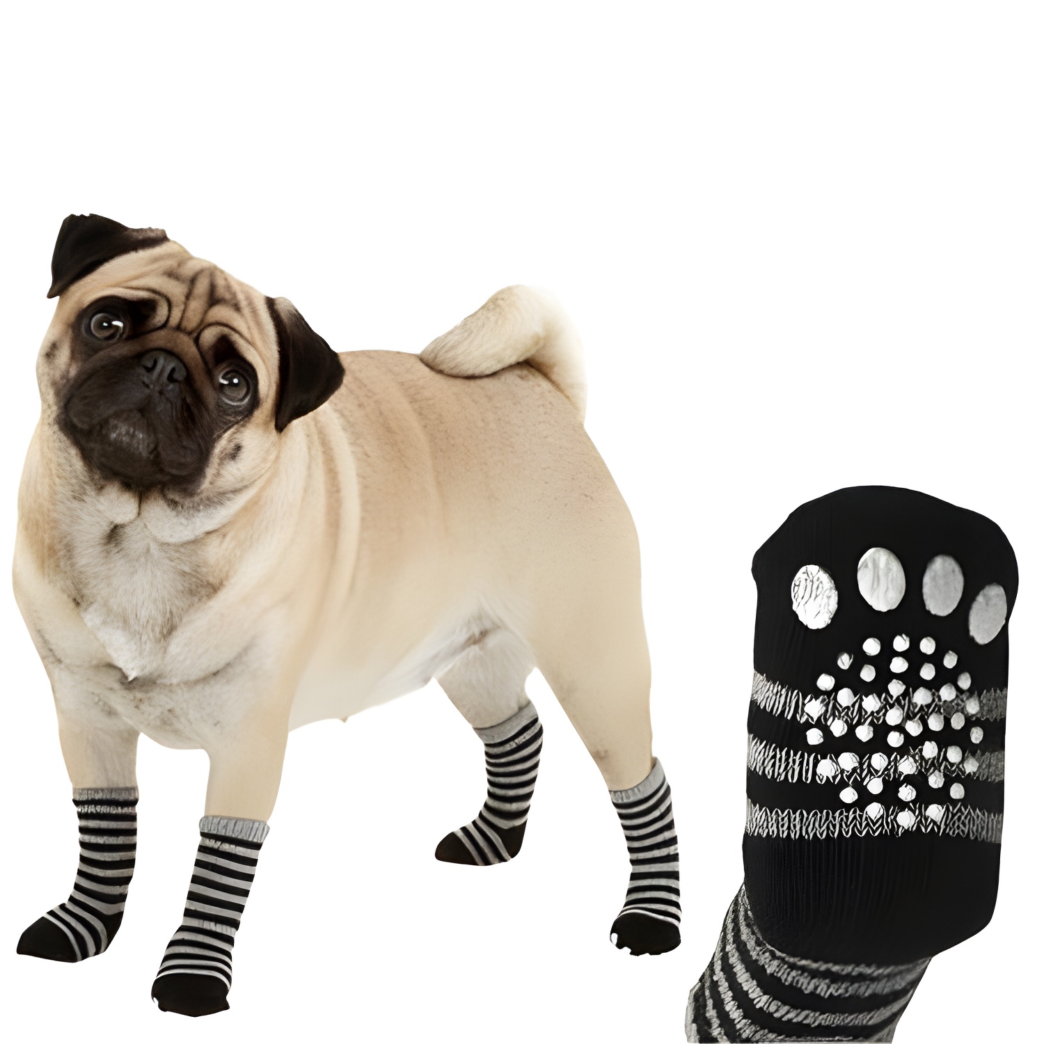Ibañez Calcetines Antideslizantes para Mascotas de Rayas - Protección Total para Perros - Tallas Disponibles