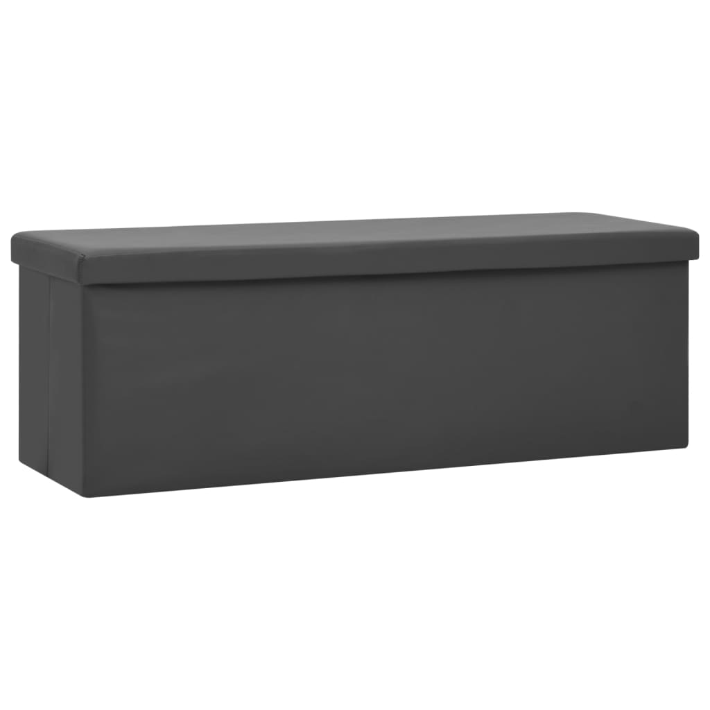 vidaXL Banco con almacenaje plegable PVC en color Marrón/Rojo vino tinto/Gris