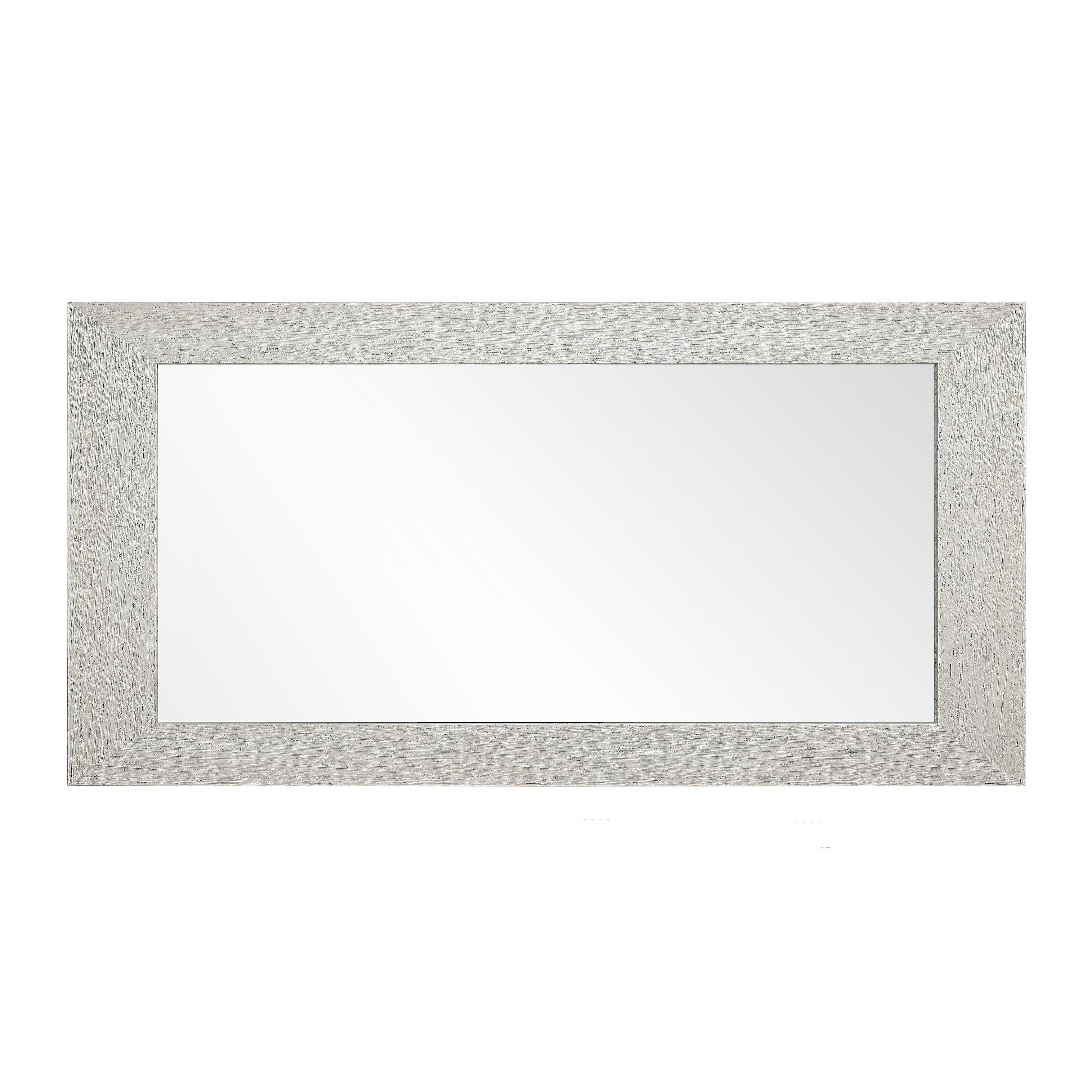 Hispanohogar Espejo de Pared Rectangular Blanco 149x79cm Resina