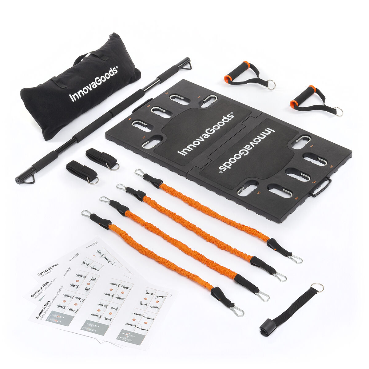 Portable comprehensive training system with gympak max innovagoods exercise guide