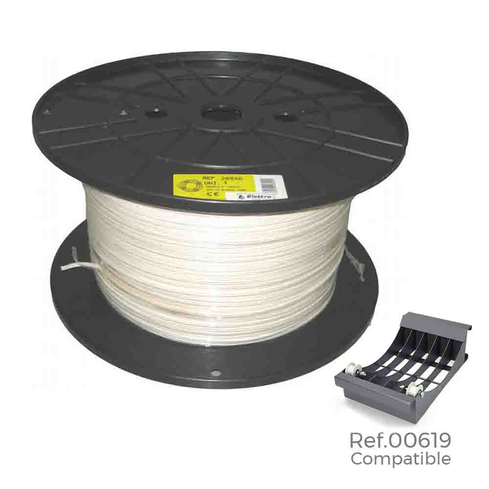 Edm Carrete Cable Manguera Tubular 2x1.5mm Blanca 300m Bobina Grande