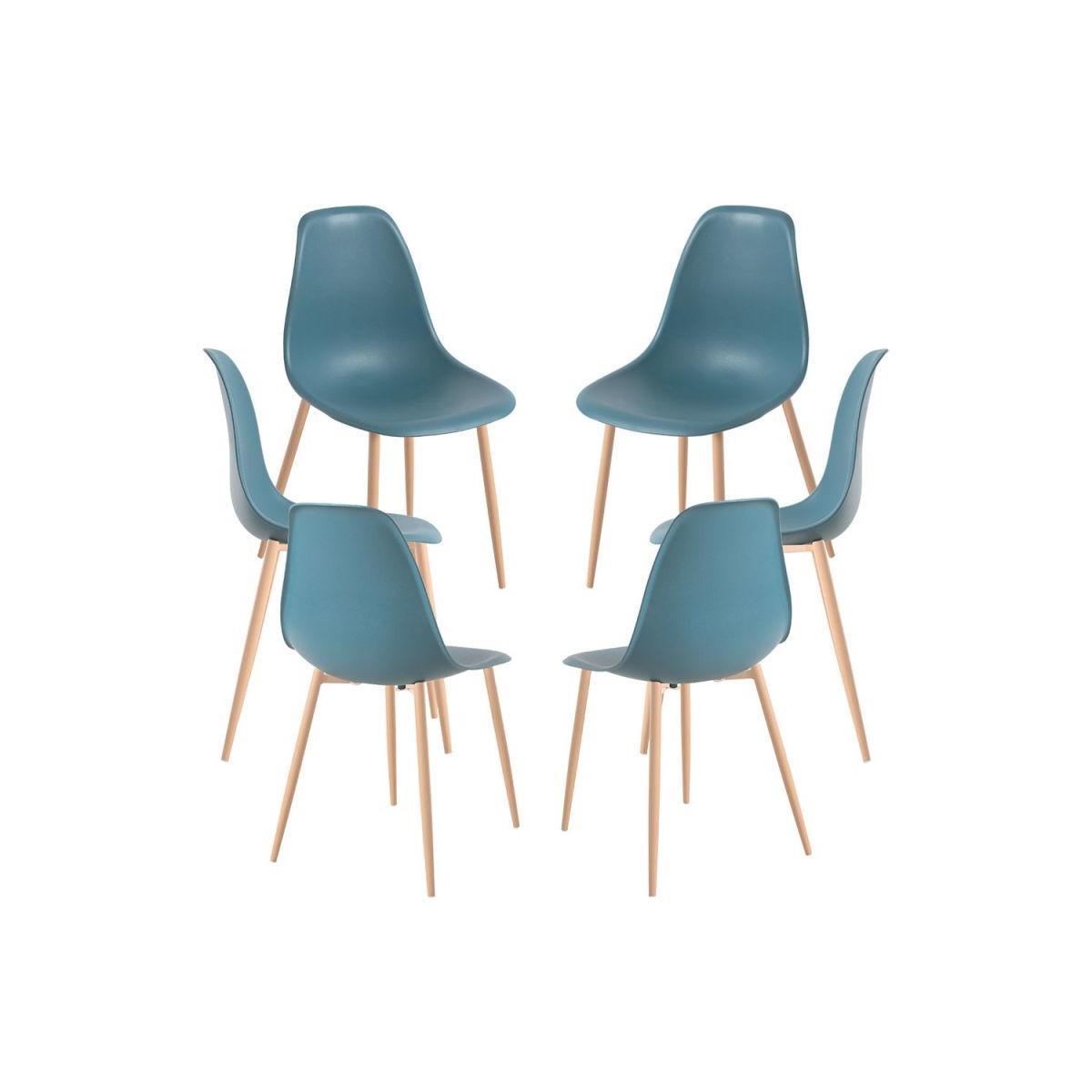 Regalos Miguel - Packs Sillas Comedor - Pack 6 Sillas Mykle - Azul Petróleo