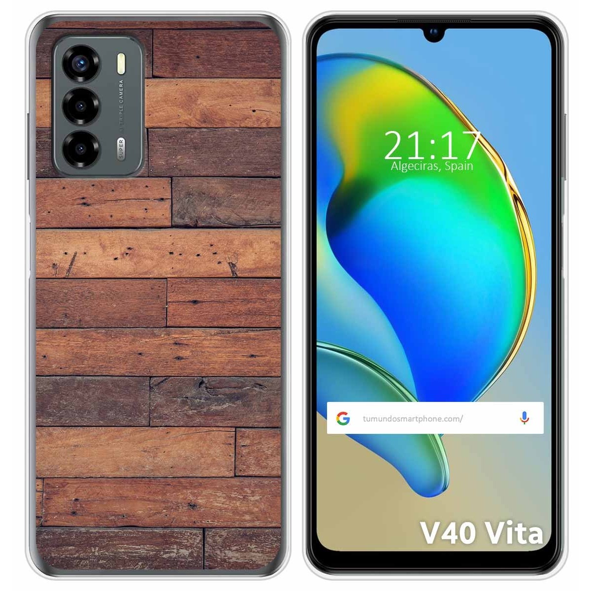 Funda Silicona para ZTE Blade V40 Vita diseño Madera 03 Dibujos