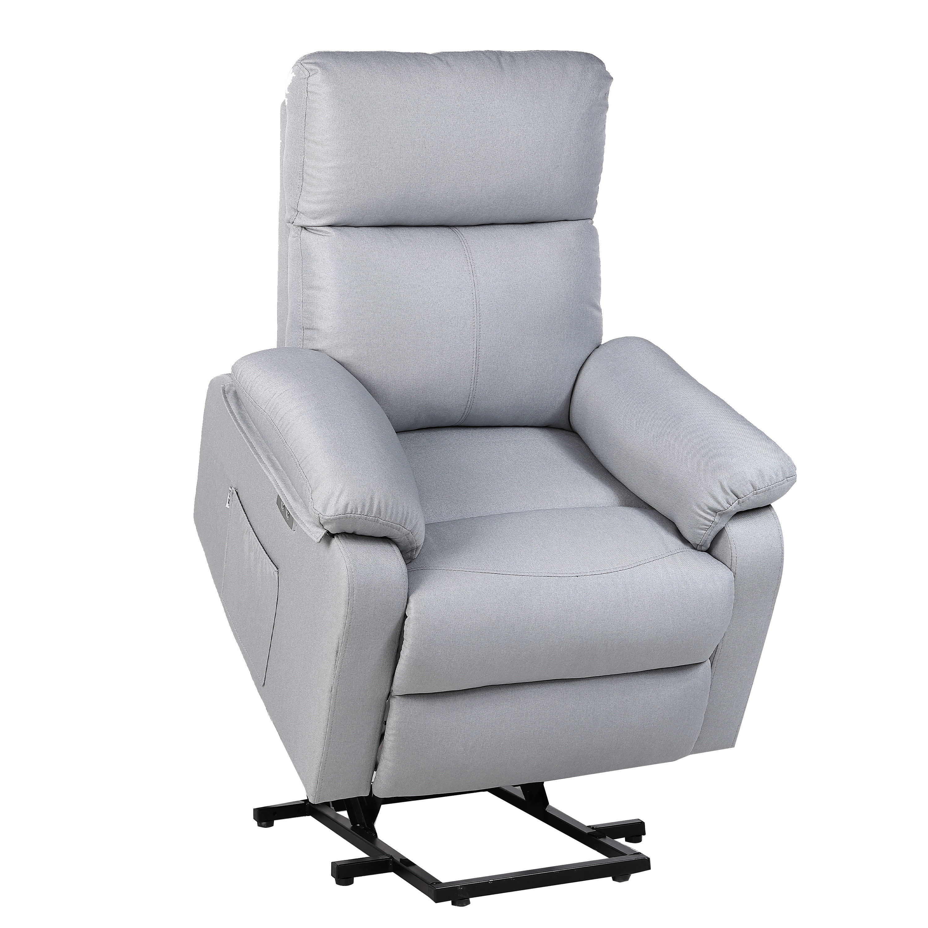 ECODE® Sillón Reclinable Eléctrico Elevador de Tela con Reposabrazos Lavables, Sistema Pared Cero, Calor y USB de Carga – Comodidad para Personas Mayores en Salones o Espacios Reducidos