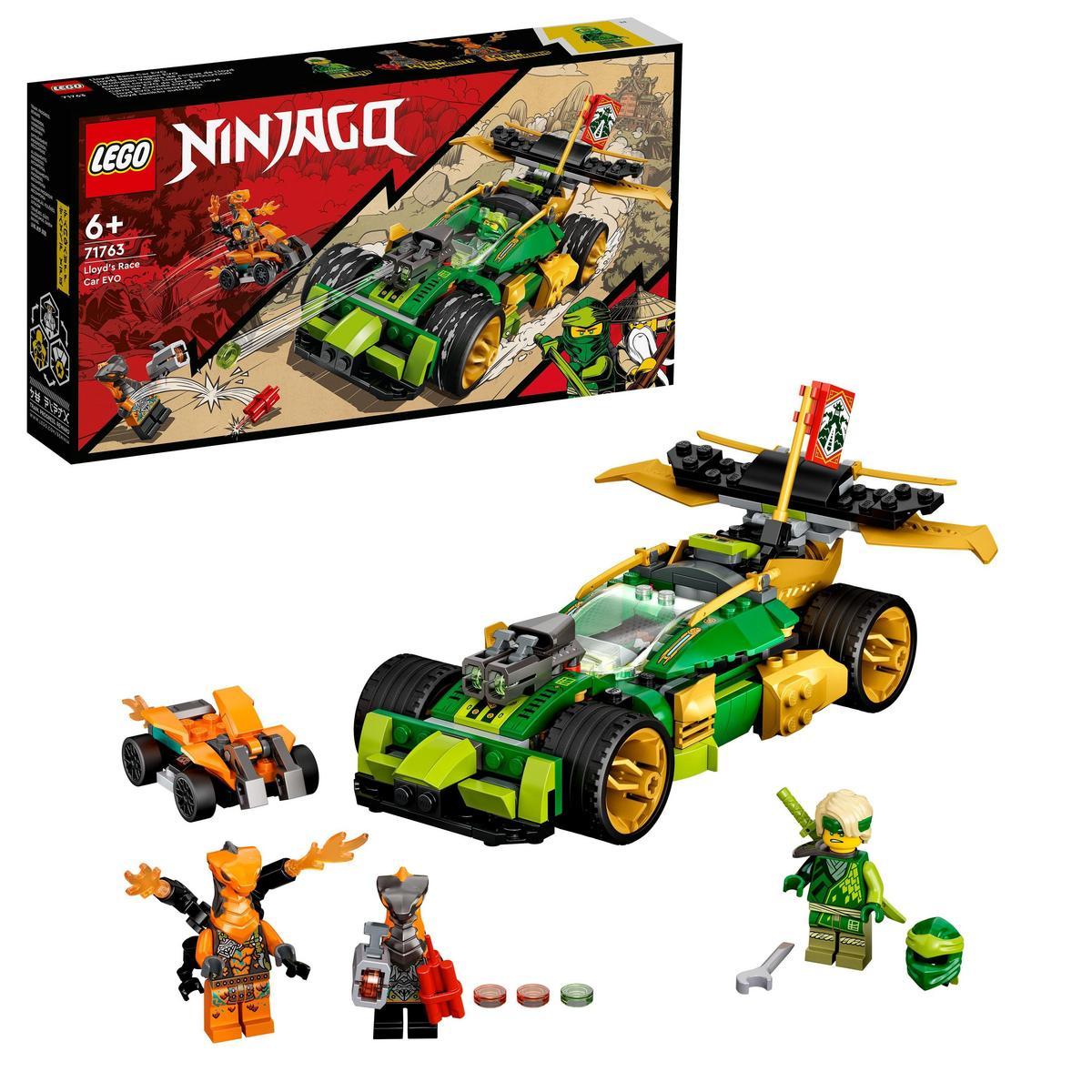 LEGO - Kit de construcción LEGO® NINJAGO® 71763 Deportivo EVO de Lloyd para mayores de 6 años; con NINJAGO Lloyd y figuras de serpientes (279 piezas)